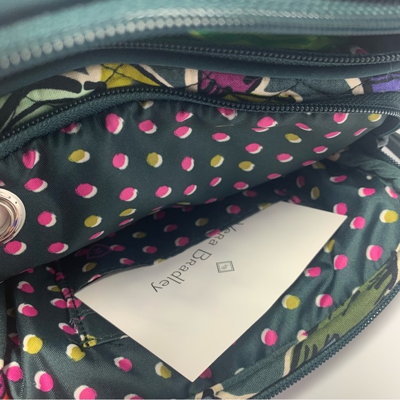 Vera Bradley Belt Bag Fanny Crossbody Purse Falling Flowers Green - Picture 7 of 11